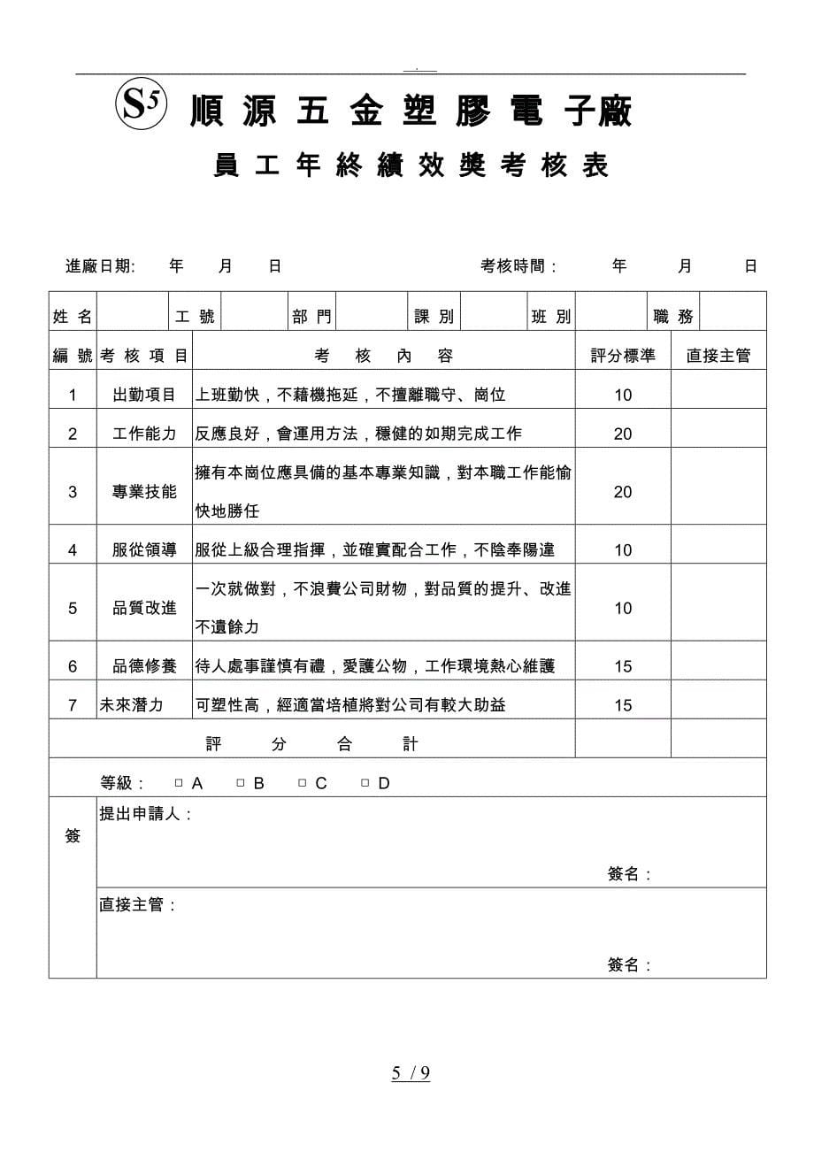 年終績效獎金考核辦法_第5页