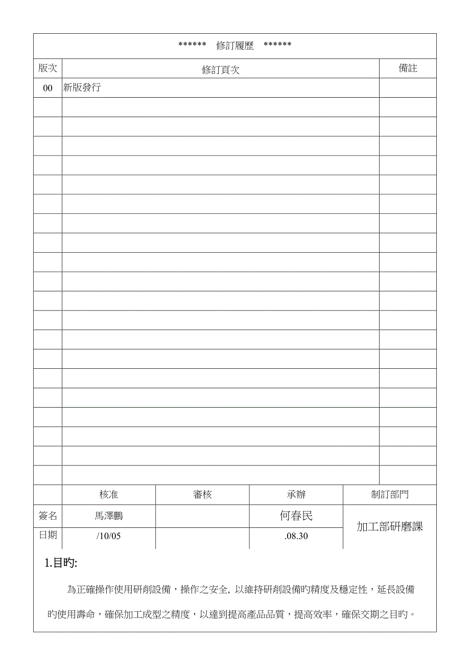 手动磨床操作专项说明书_第1页