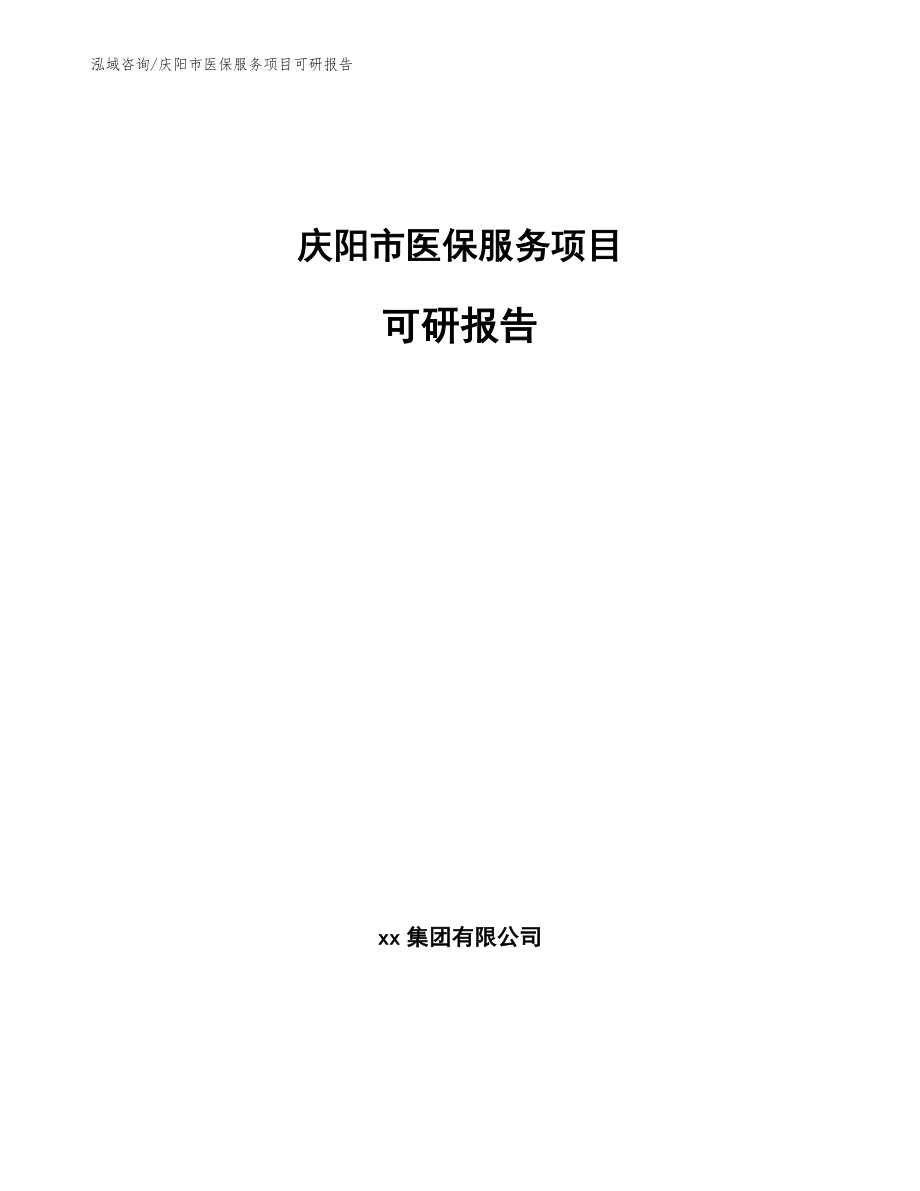 庆阳市医保服务项目可研报告（范文）_第1页