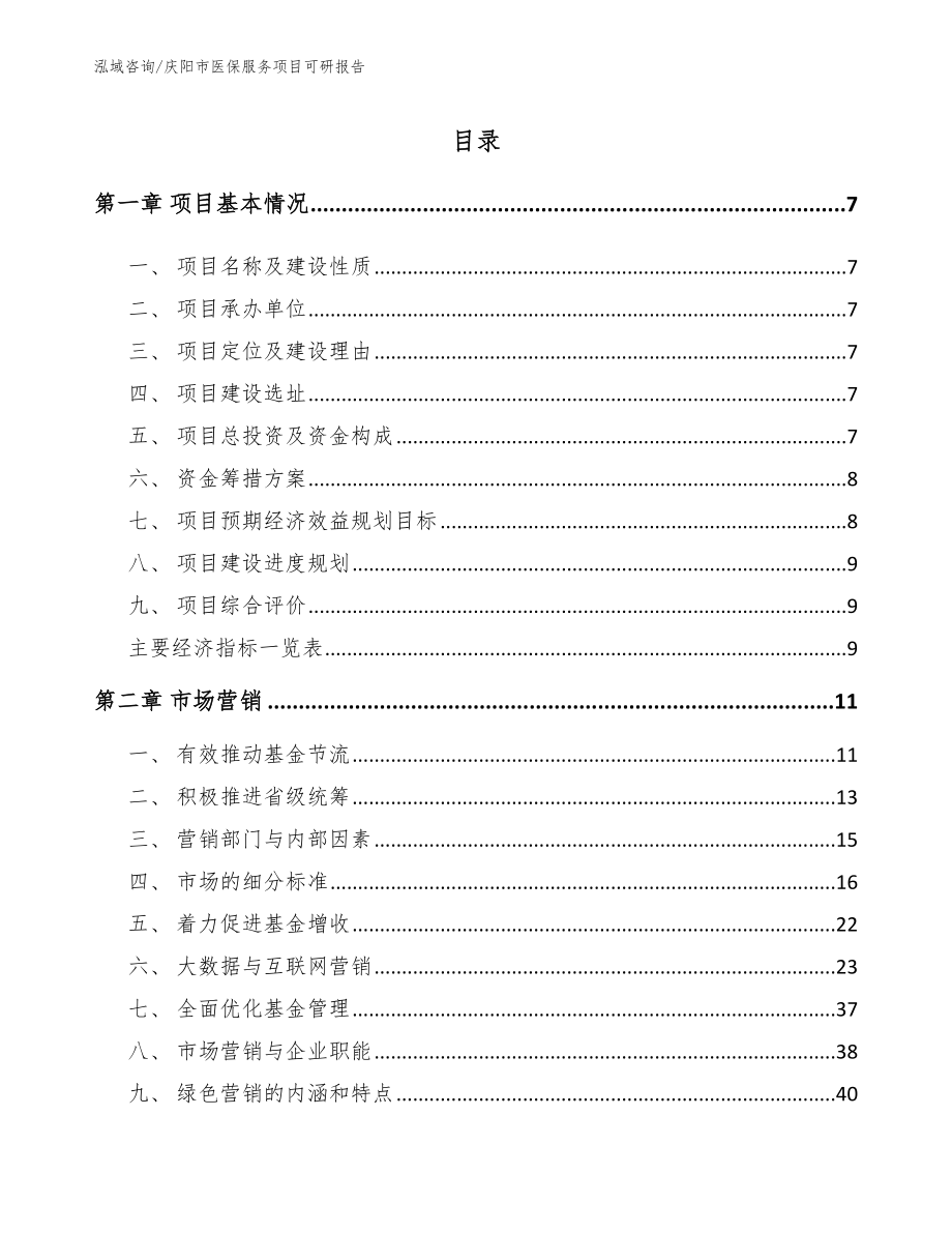 庆阳市医保服务项目可研报告（范文）_第2页