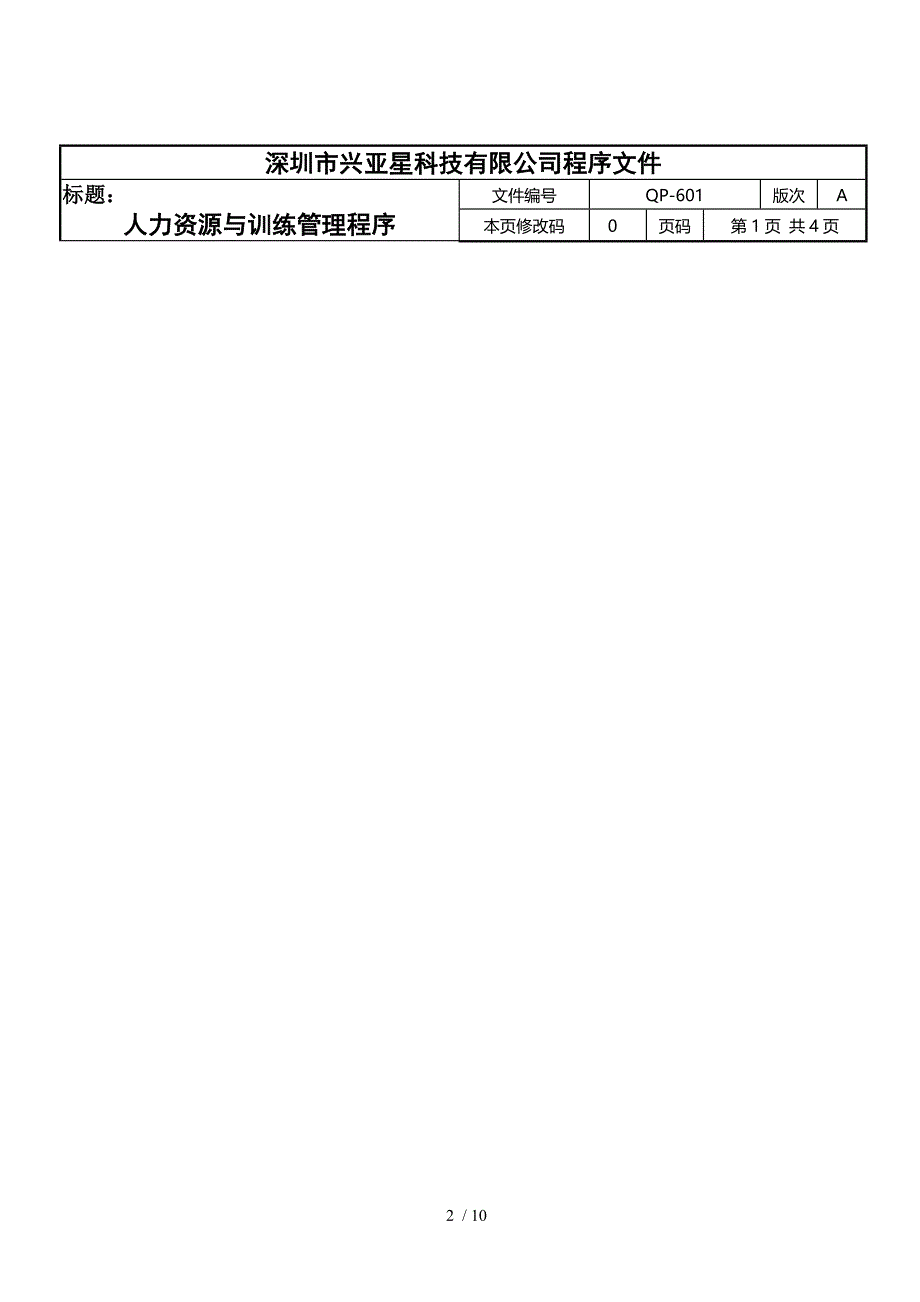 QP-601人力资源管理程序_第2页