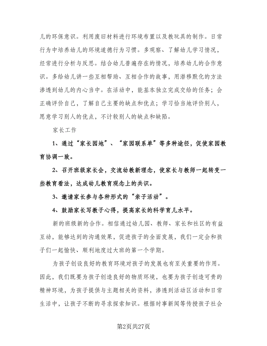 大班新学期个人工作计划模板（五篇）.doc_第2页