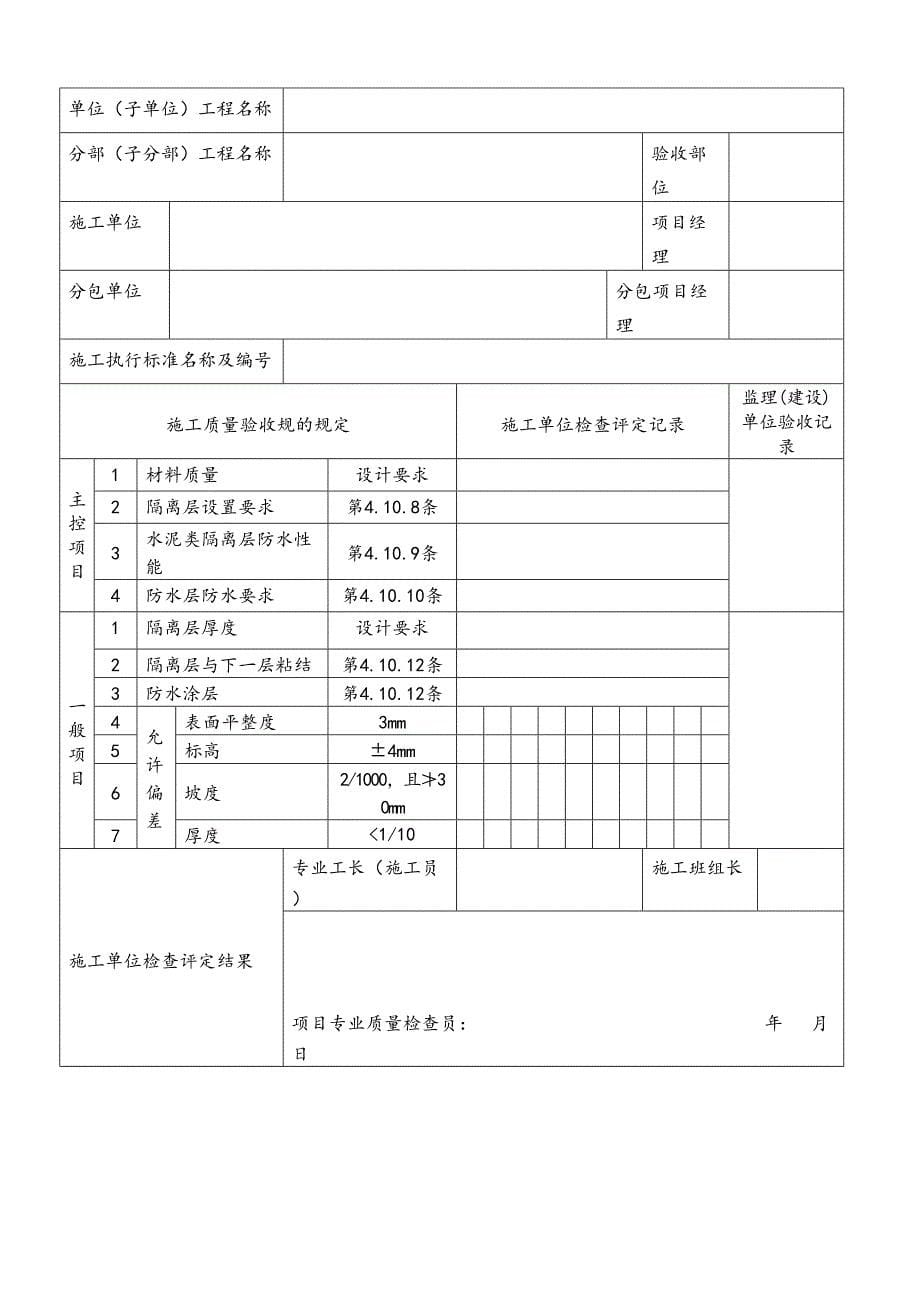 室内装饰装修工程检验批高质量验收记录簿表格(DOC 33页)_第5页