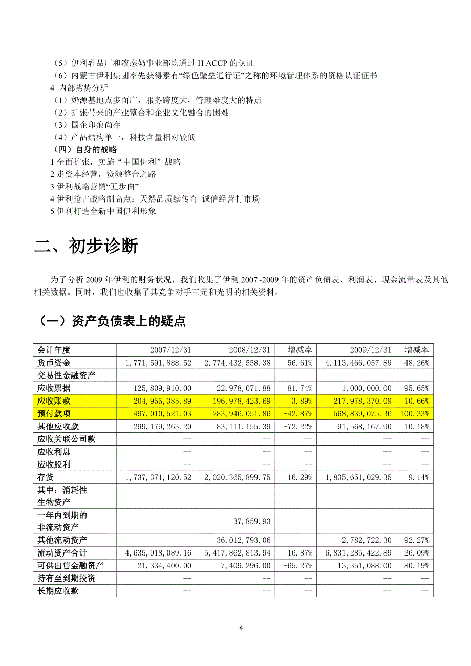 (精品)伊利公司三大报表分析_第4页