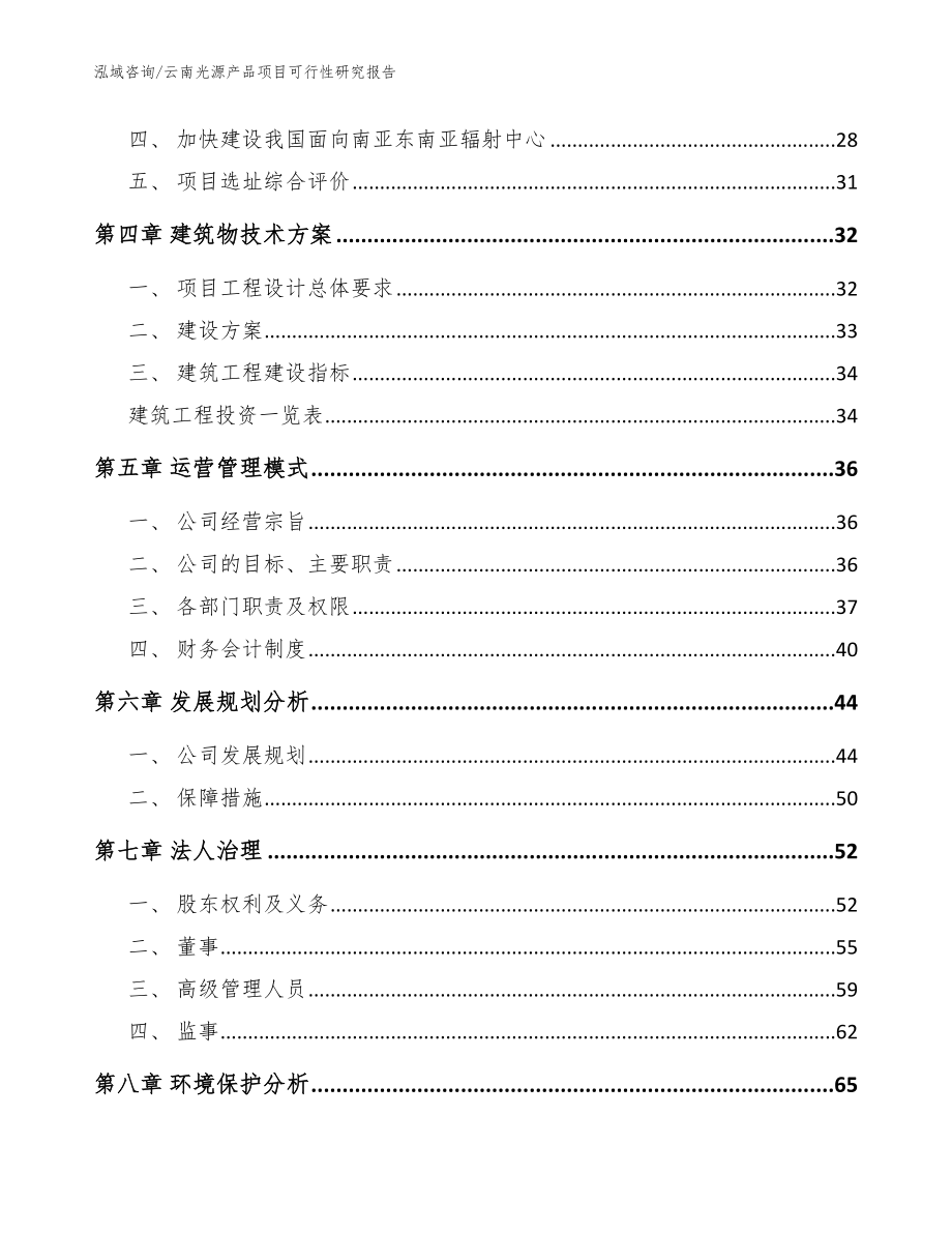 云南光源产品项目可行性研究报告模板参考_第2页