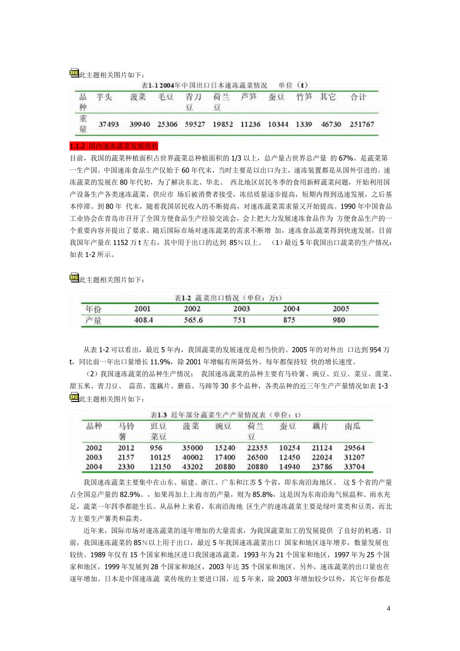 年产6000吨速冻蔬菜工厂设计说明书_第4页