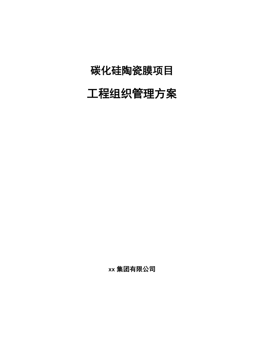 碳化硅陶瓷膜项目工程组织管理方案_第1页