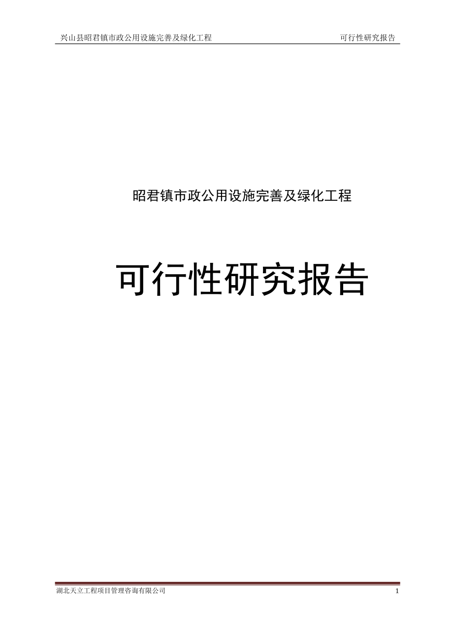 昭君镇市政公用设施完善及绿化工程可行性策划书.doc_第1页