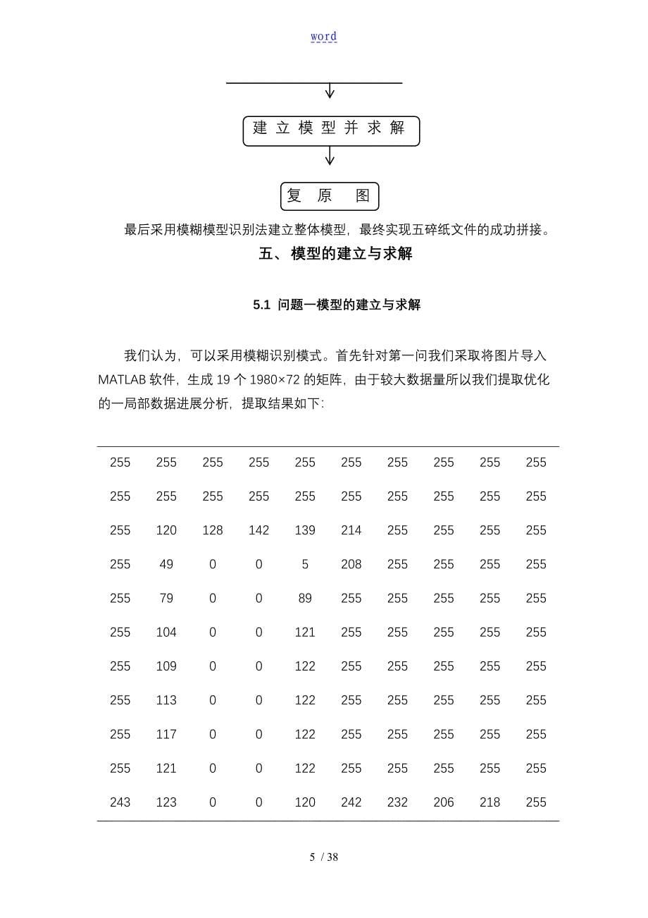 碎纸片地拼接复原地数学模型_第5页