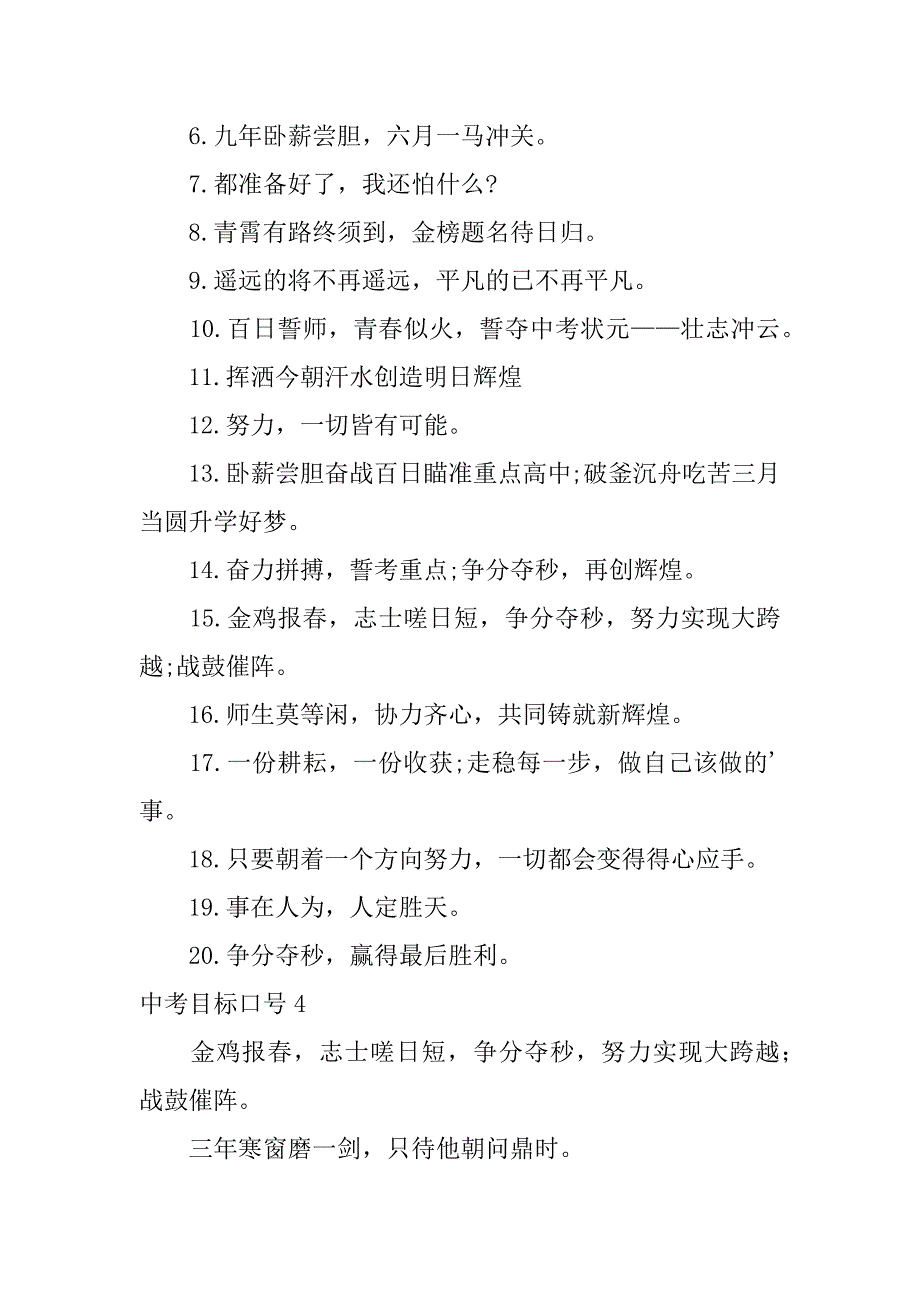 中考目标口号4篇(中考目标格言)_第4页