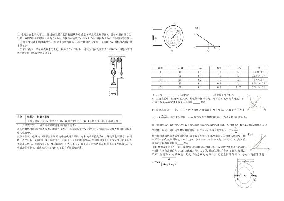 青岛市2015年初中学业水平考试物理试题_第5页