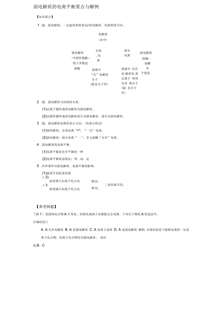 高三化学弱电解质的电离平衡要点与解例知识点分析优秀_第2页