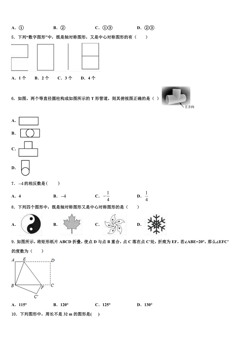 2023届陕西省岐山县中考考前最后一卷数学试卷(含答案解析）.doc_第2页