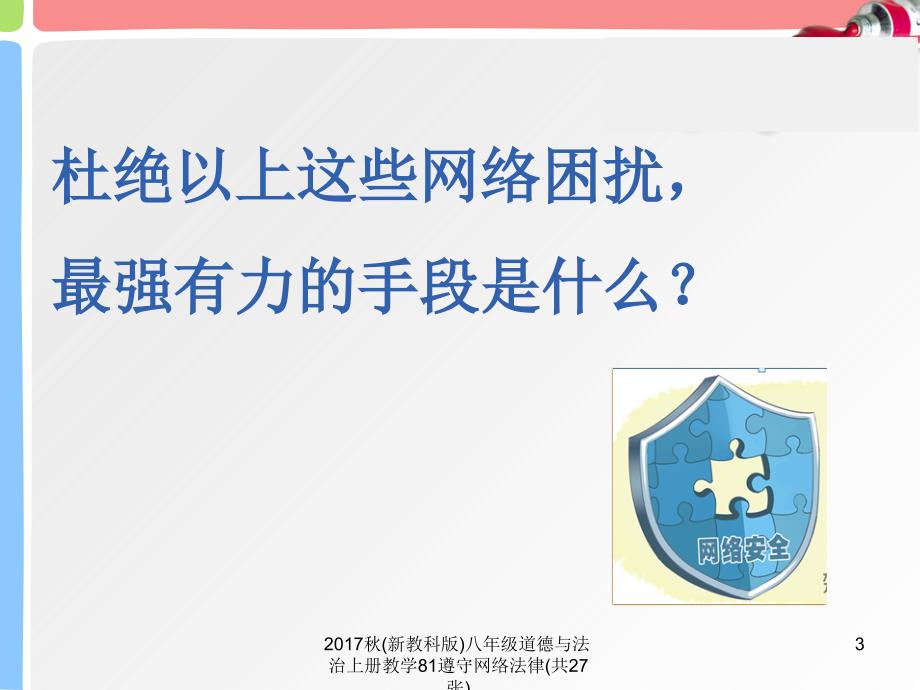 新教科版八年级道德与法治上册教学81遵守网络法律共27张课件_第3页