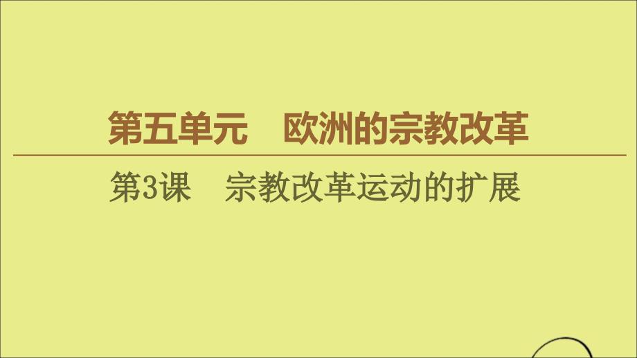 20222023高中历史第5单元欧洲的宗教改革第3课宗教改革运动的扩展课件新人教版选修_第1页