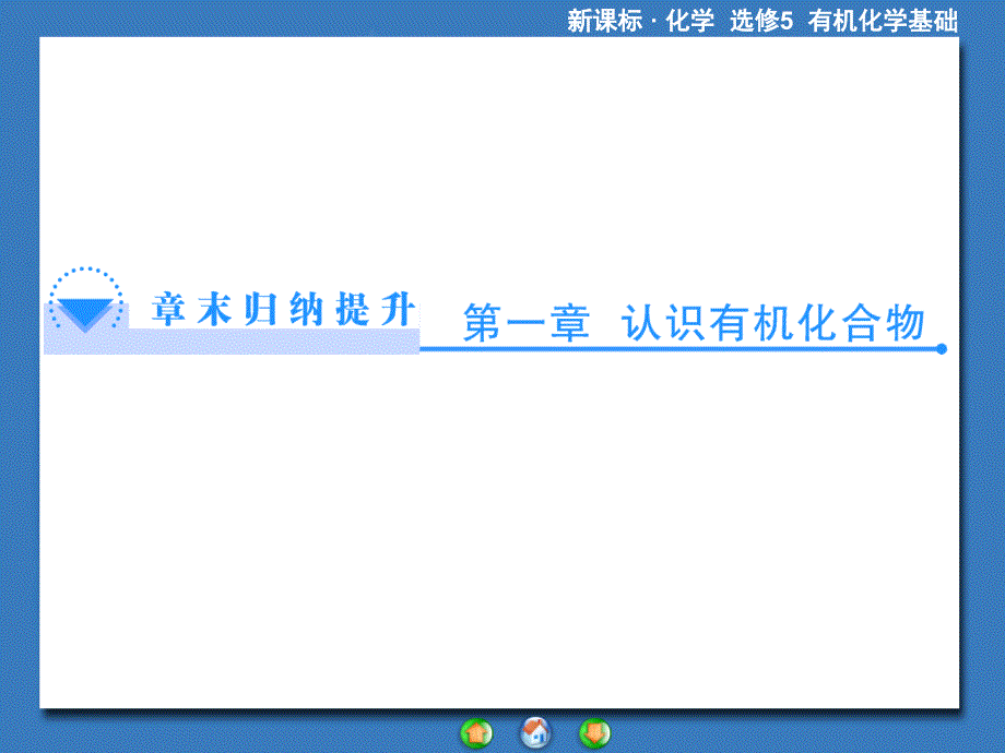 人教版有机化学选修五第一章认识有机化合物归纳总结_第1页