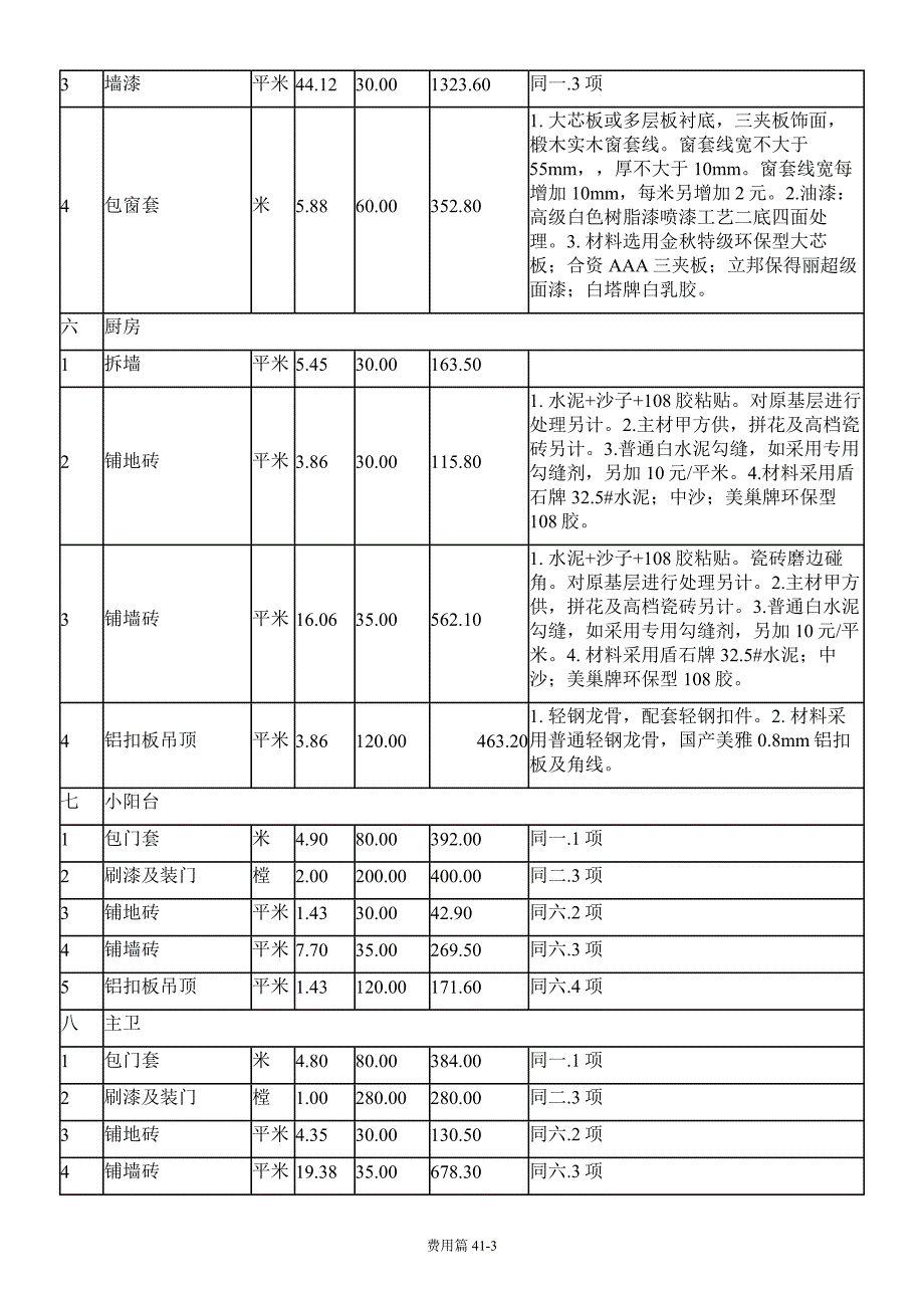 装饰工程指导价格(云南)云南.doc_第3页