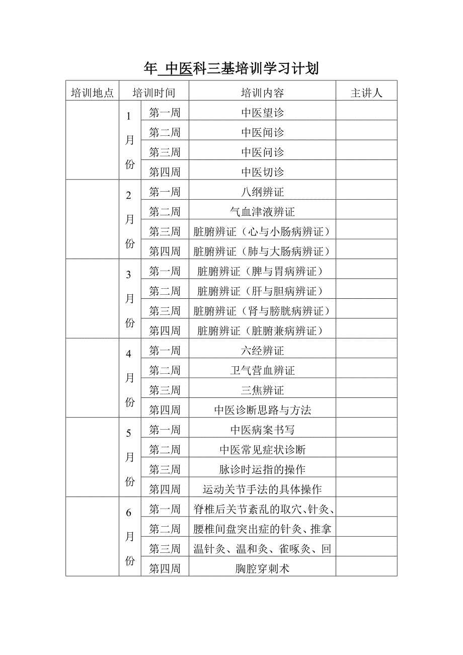 中医科室三基培训计划2_第1页