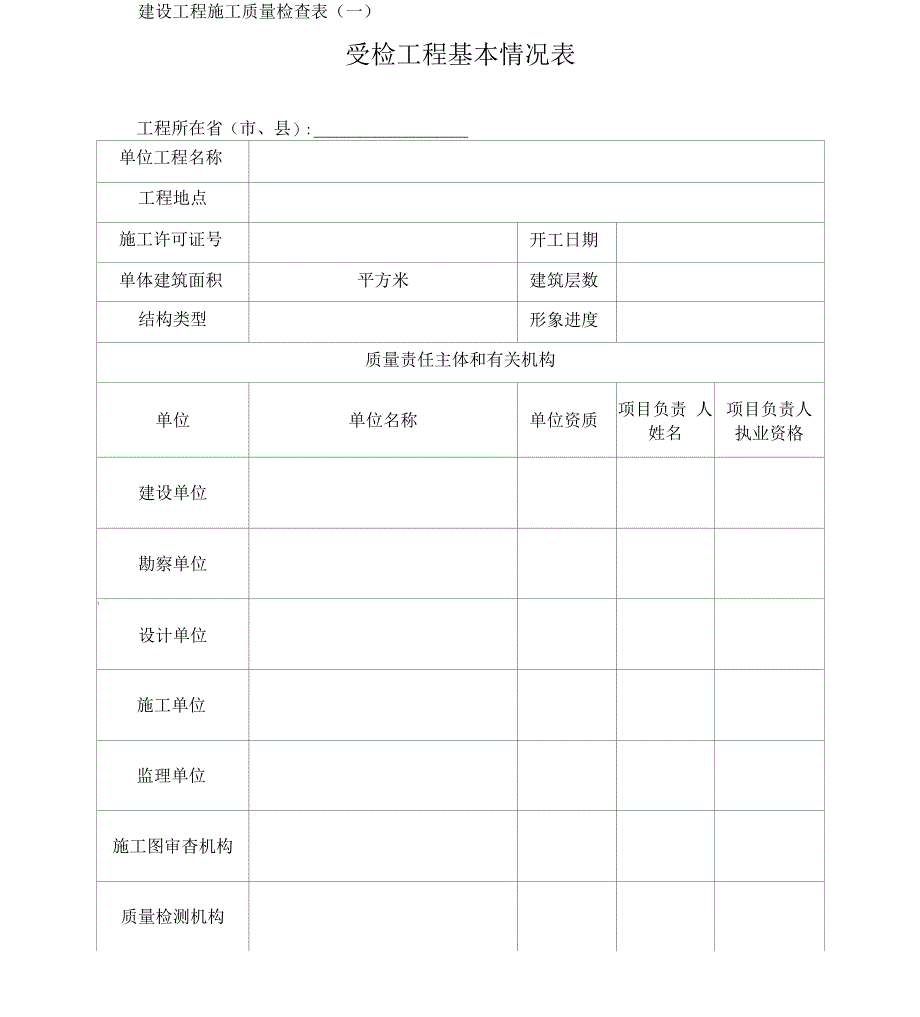 建设工程施工质量检查表_第1页