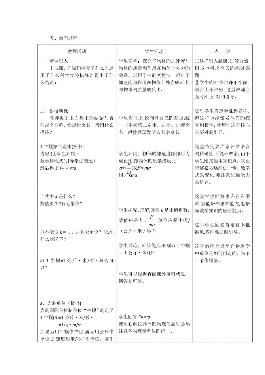 牛顿第二定律教案_第2页