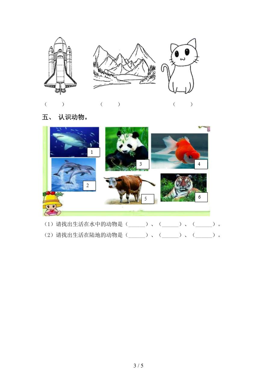 大象版一年级科学上册期中考试及答案【汇总】.doc_第3页