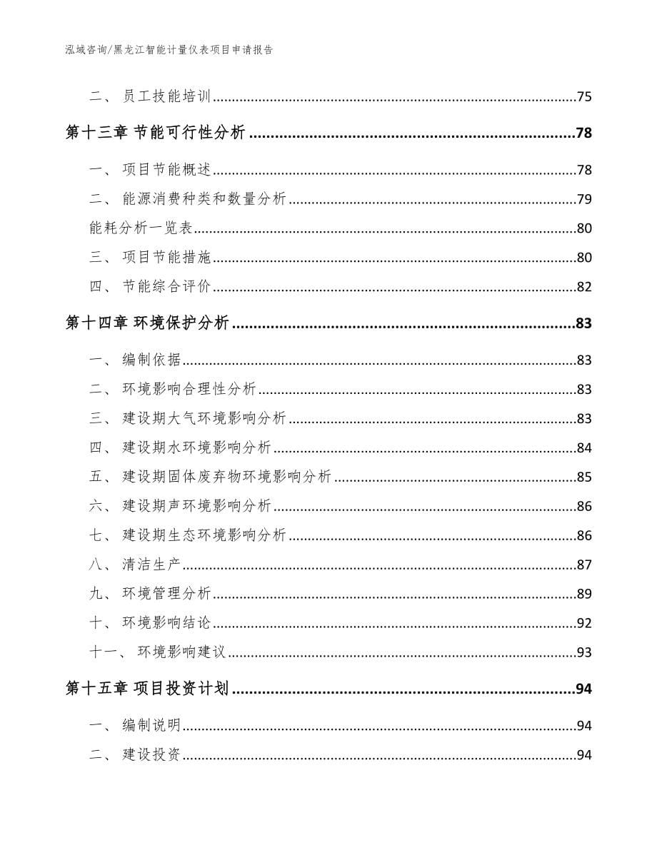 黑龙江智能计量仪表项目申请报告【模板参考】_第5页