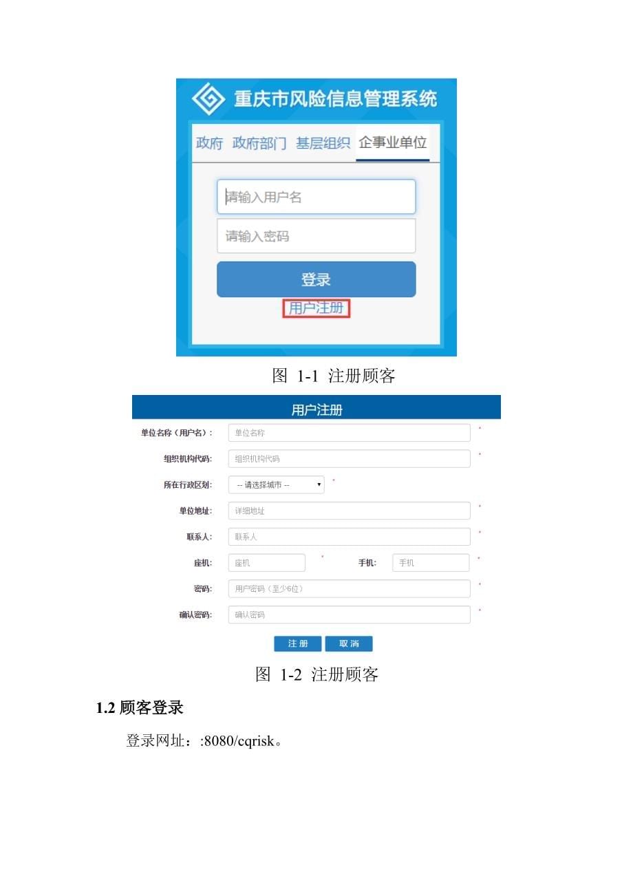 重庆市风险信息登记系统使用说明书_第5页
