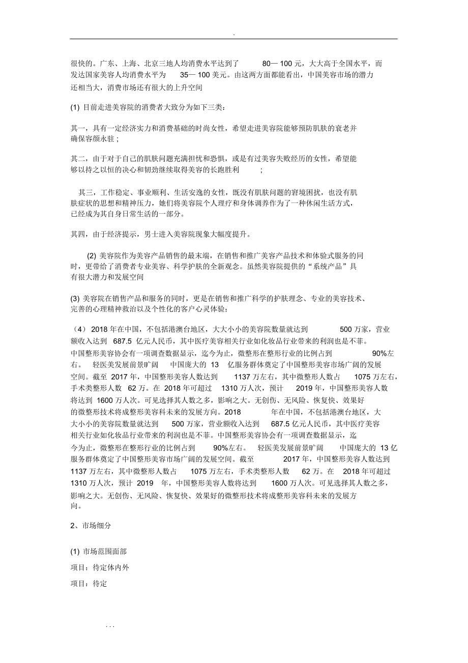 轻医美商业实施计划书_第5页