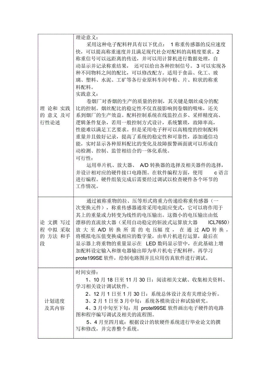 开题报告-基于单片机的电子配料秤系统设计_第2页