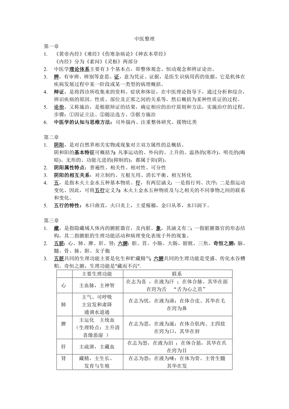 医学复习资料：中医整理_第1页