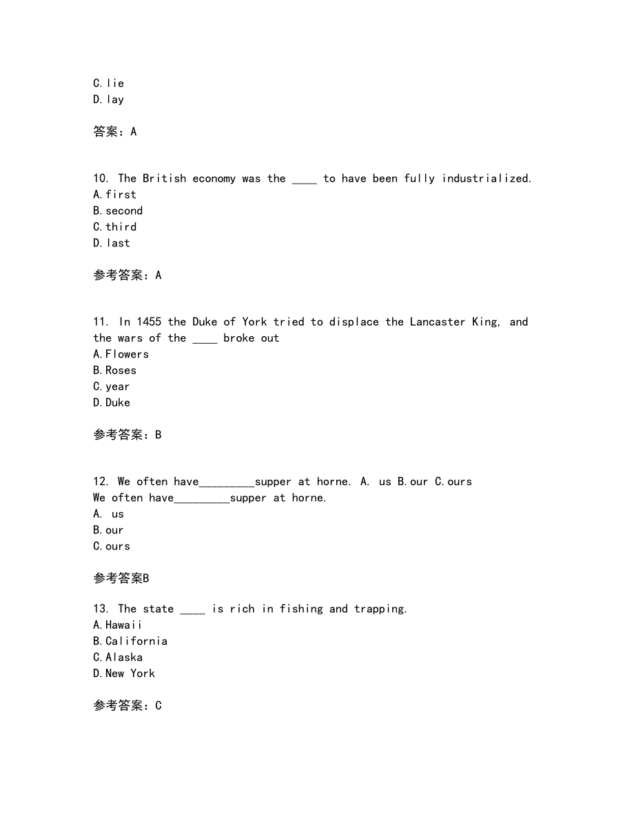 北京语言大学21春《英语国家概况》离线作业一辅导答案70_第3页