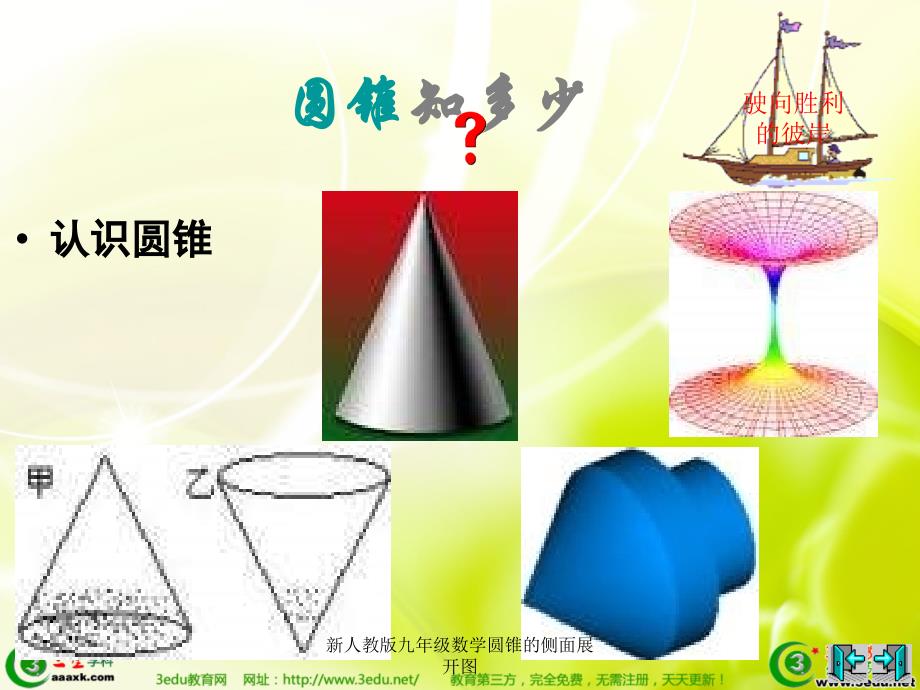 新人教版九年级数学圆锥的侧面展开图经典实用_第3页