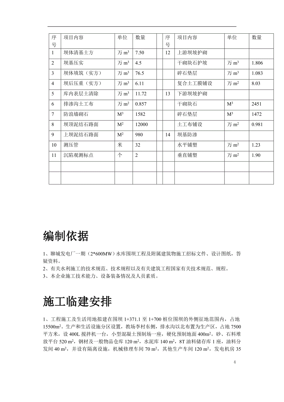 《施工方案》某城发电厂水库第三标段施工组织设计方案及质量、安全控制措施_第4页