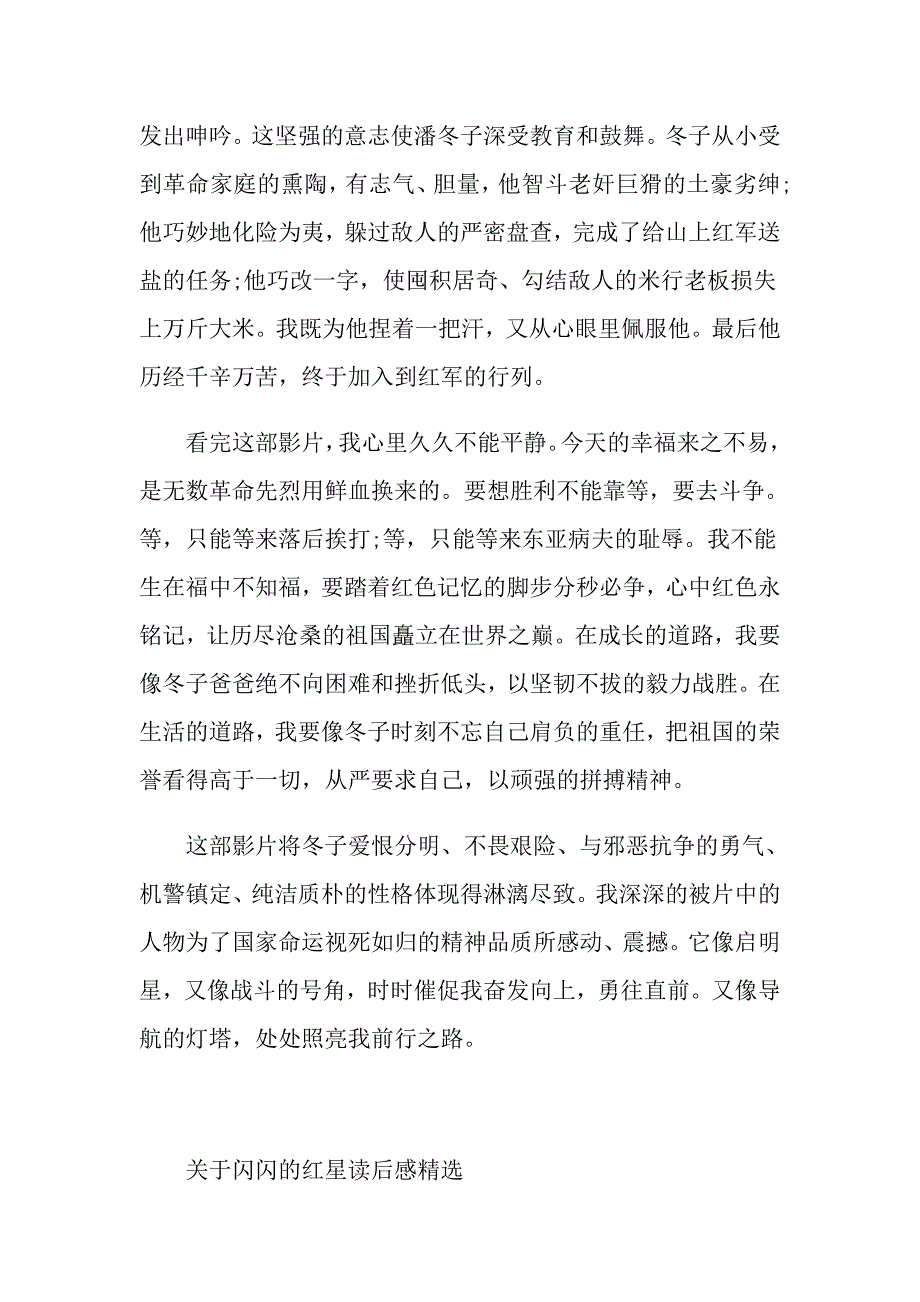 关于闪闪的红星读后感_第4页