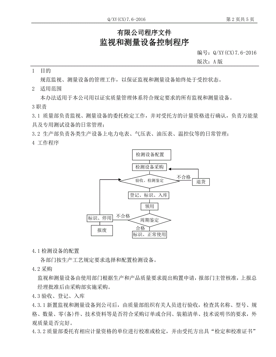 QXYCX7.62016监视和测量设备控制程序_第2页