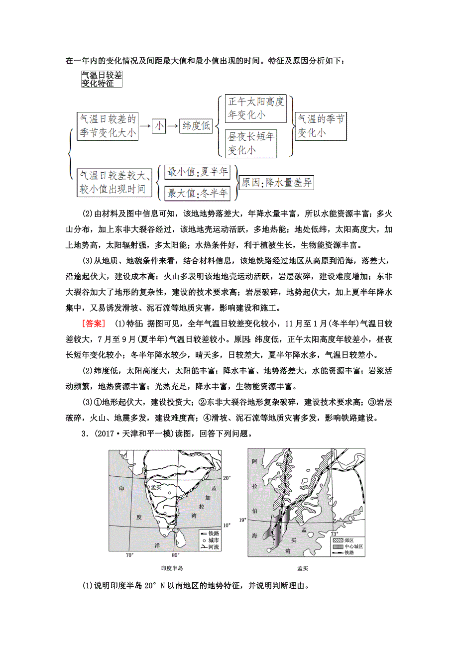 高考地理二轮专题复习检测：第三部分 应试提分篇 专题二 非选择题答题模板 321 Word版含答案_第3页