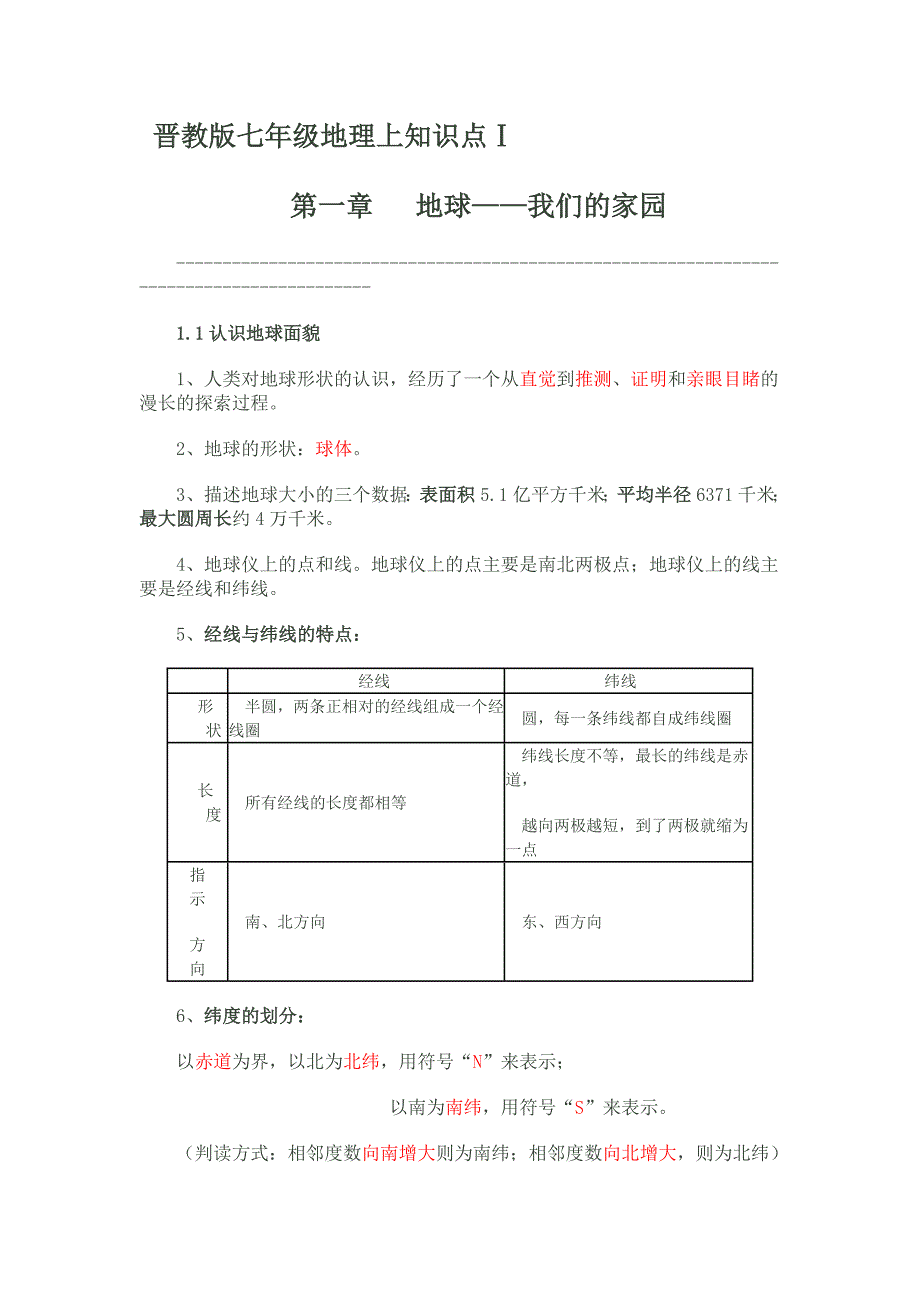 晋教版七年级地理上知识点.doc_第1页