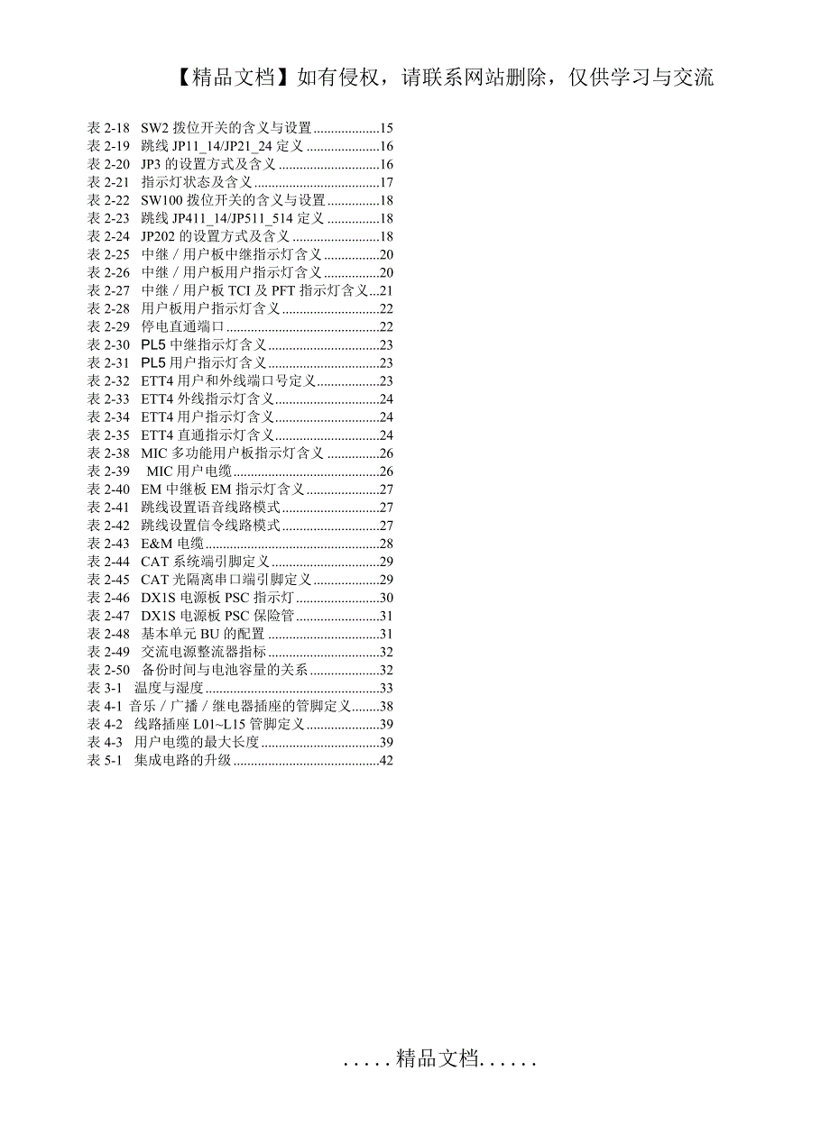 DX1S数字程控用户交换机安装手册V8.03_第4页