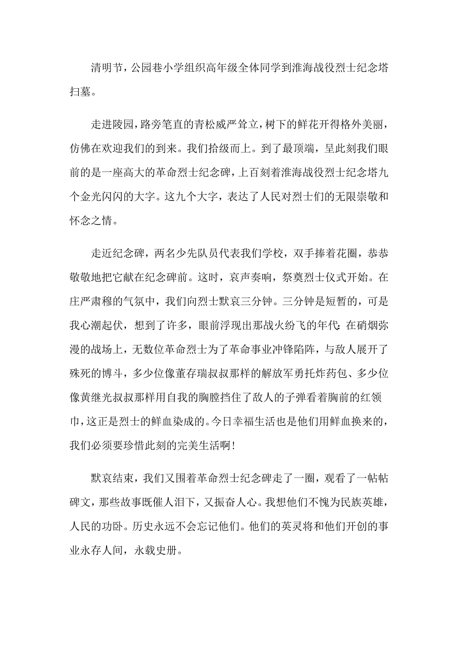 清明节祭扫活动总结(15篇)_第3页