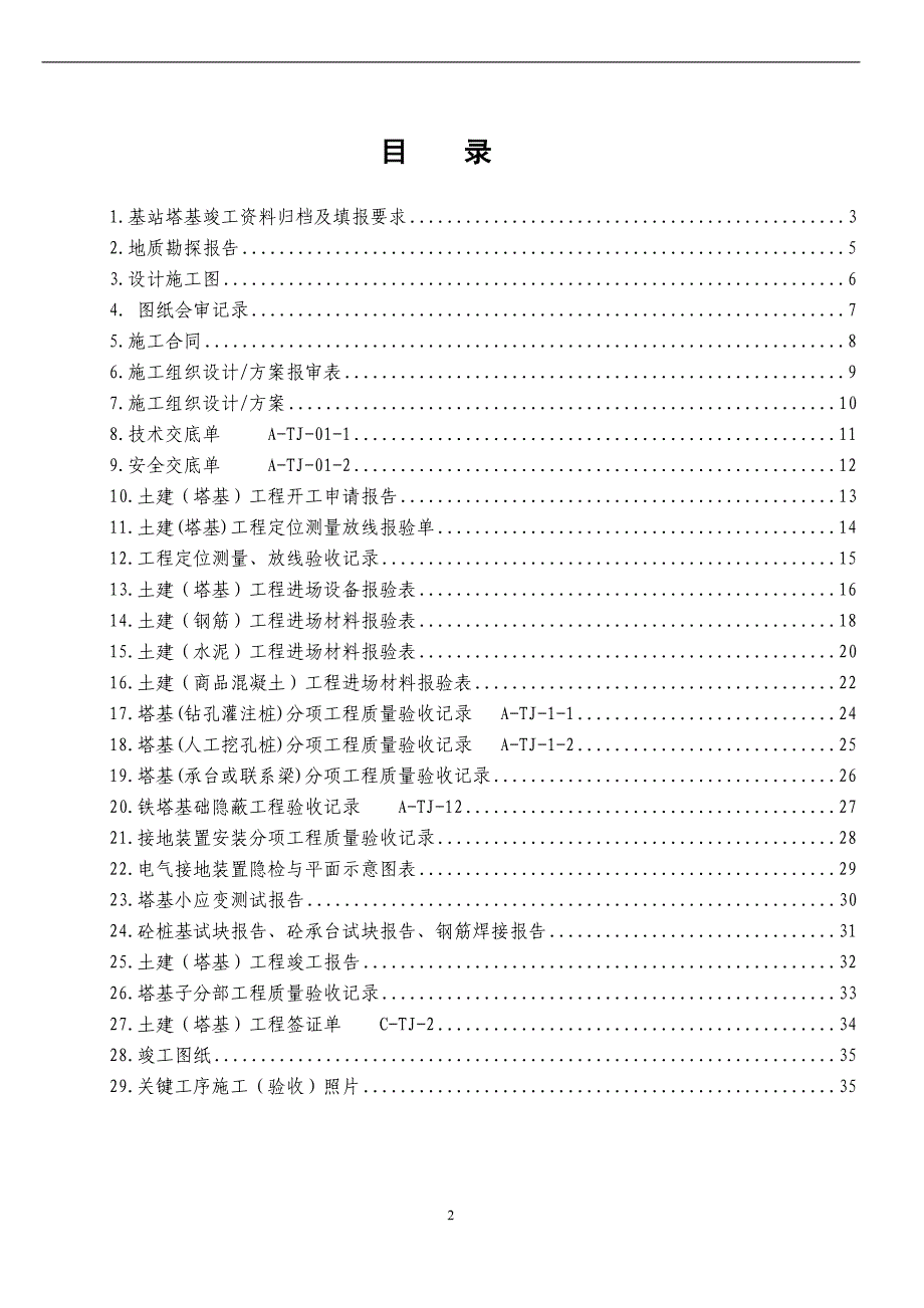 电信C网基站塔基工程竣工资料模版_第2页