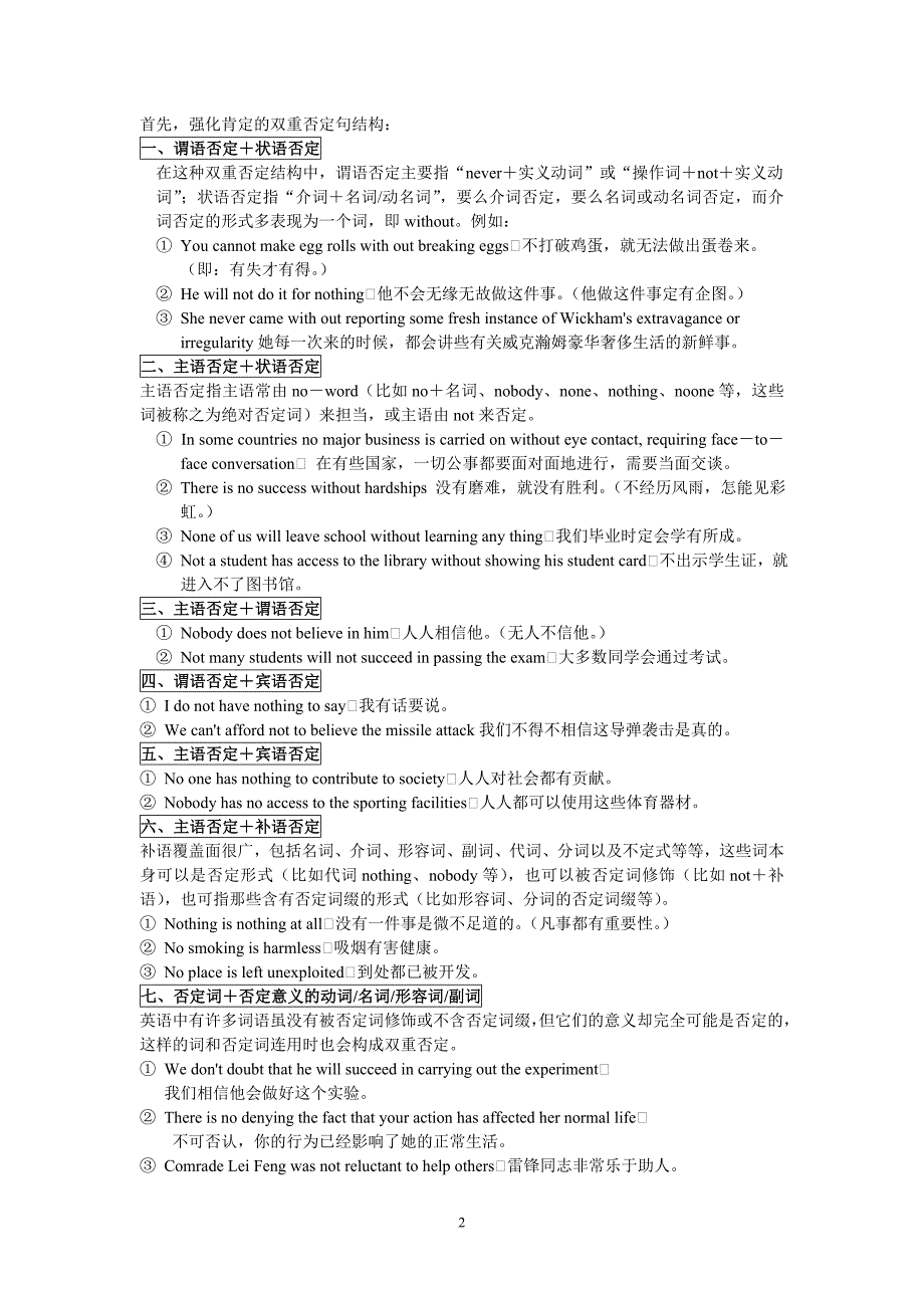 英语双重否定句的几种常见句型[1].doc_第2页