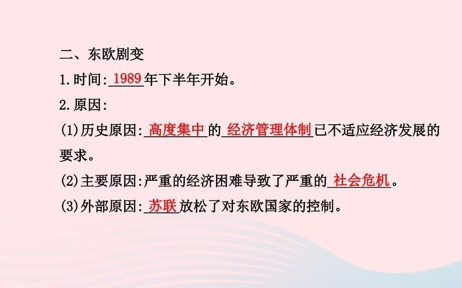 九年级历史下册 第五单元 社会主义国家的改革与演变 第11课 东欧社会主义国家的改革与演变习题课件 新人教版_第5页