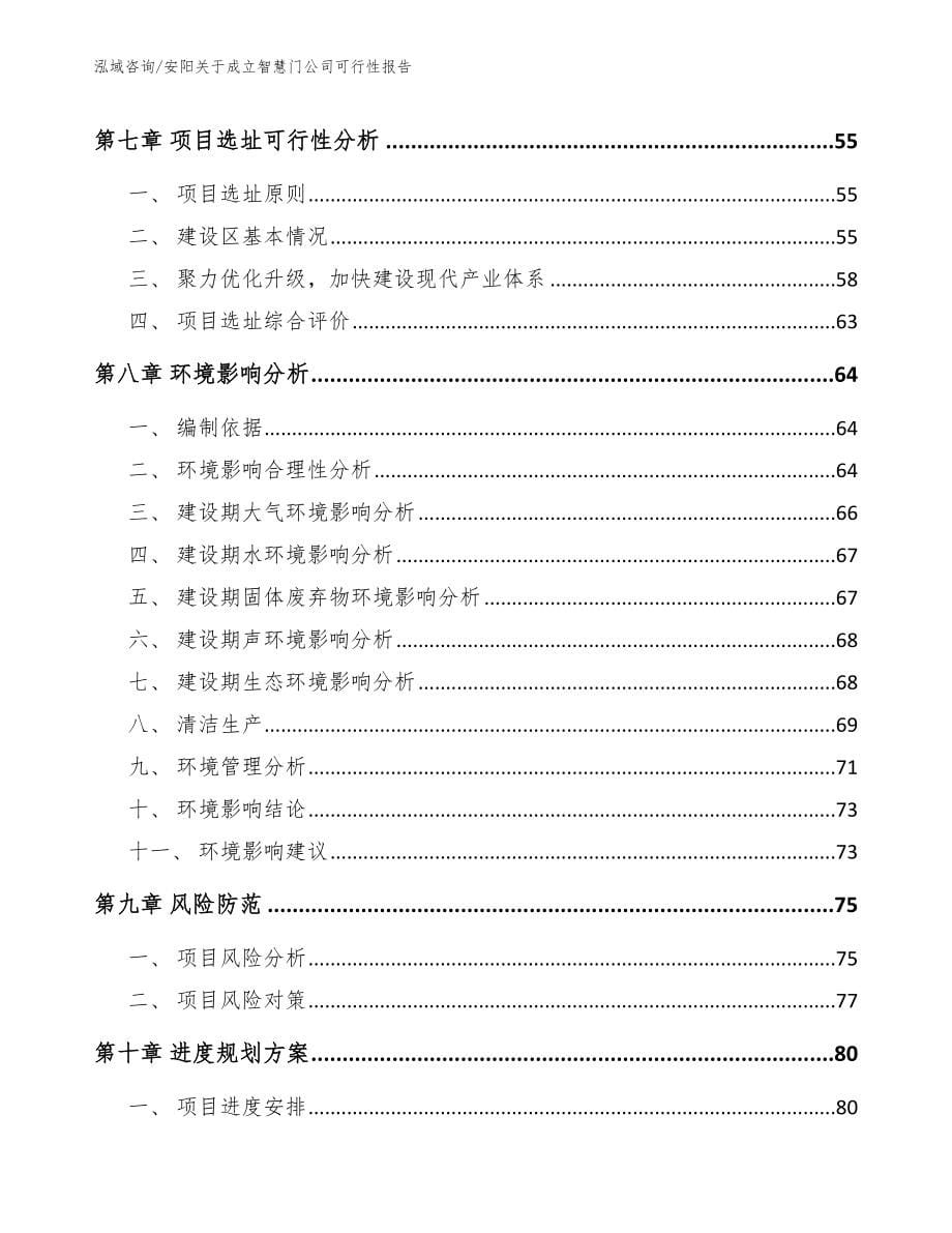 安阳关于成立智慧门公司可行性报告【范文】_第5页