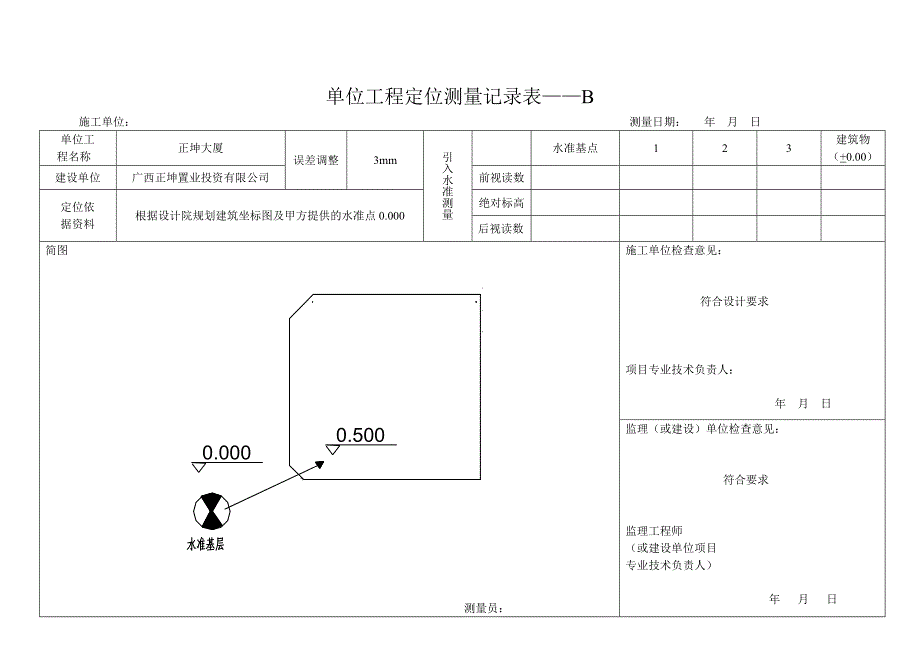 单位工程定位测量记录表A、B表_第2页