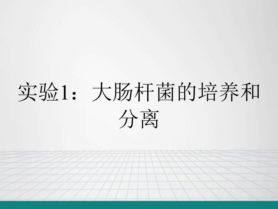 实验1大肠杆菌的培养和分离_第1页