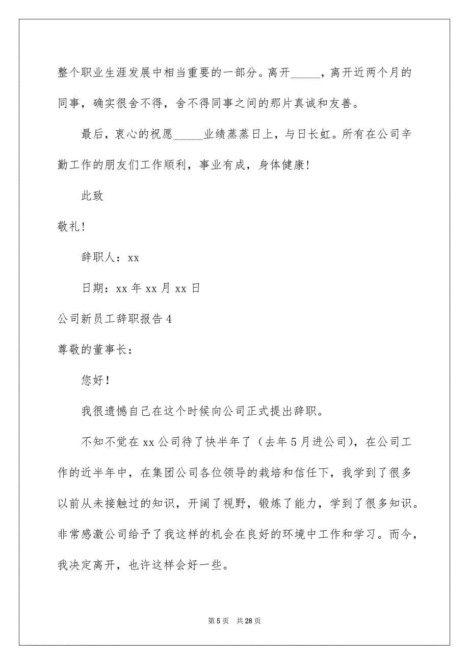 公司新员工辞职报告_第5页