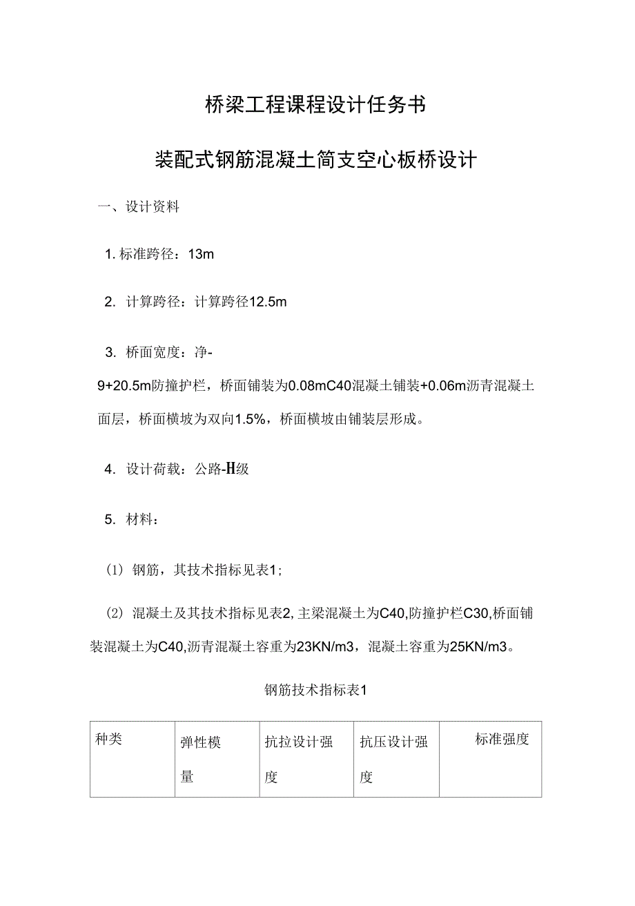 装配式钢筋混凝土简支空心板桥设计_第1页