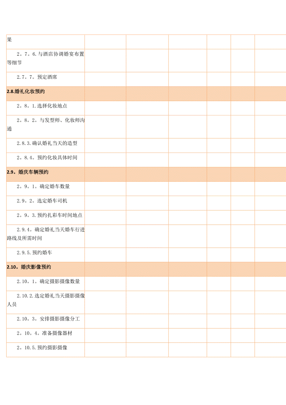 婚礼筹备流程进度表_第4页