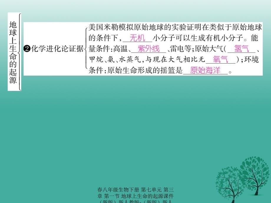 最新八年级生物下册第七单元第三章第一节地球上生命的起源_第5页