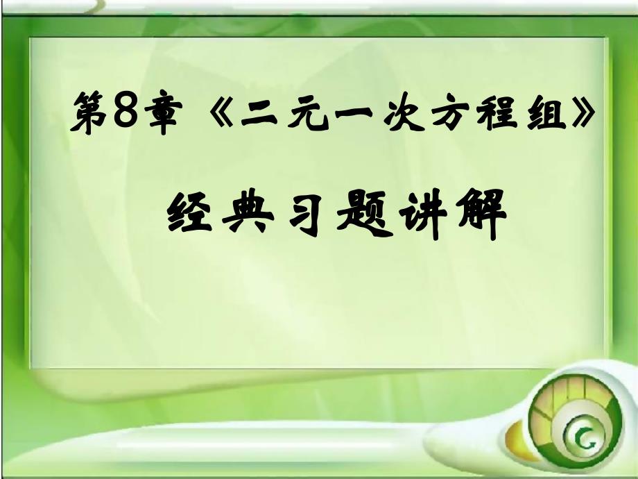 二元一次方程组经典习题讲解课堂PPT_第1页